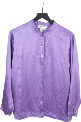 00's Silk Lilac Long Sleeve Shirt by Bloomingdales