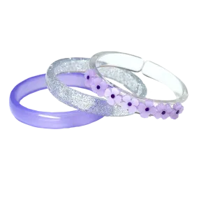 Bangle Set - Purple Peonies