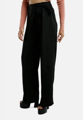 Belted Tie Wide Leg Pants By Ruw