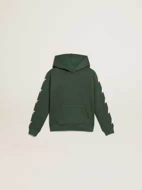 Bright green hooded sweatshirt