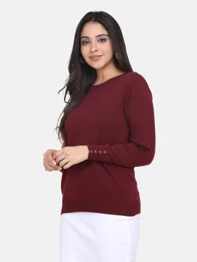 Cotton Pullover - Wine Red