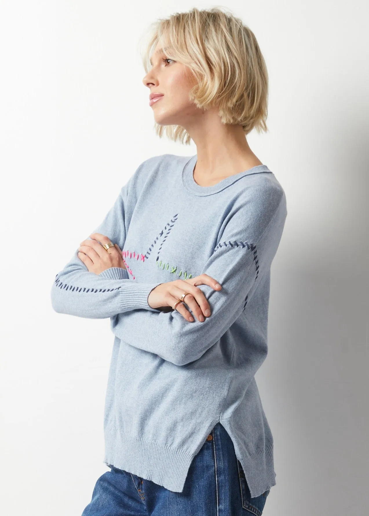 Embroidered Star Sweater