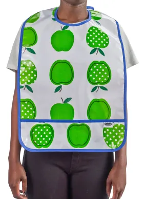 Freckled Sage Oilcloth Adult Bib Apples & Dots