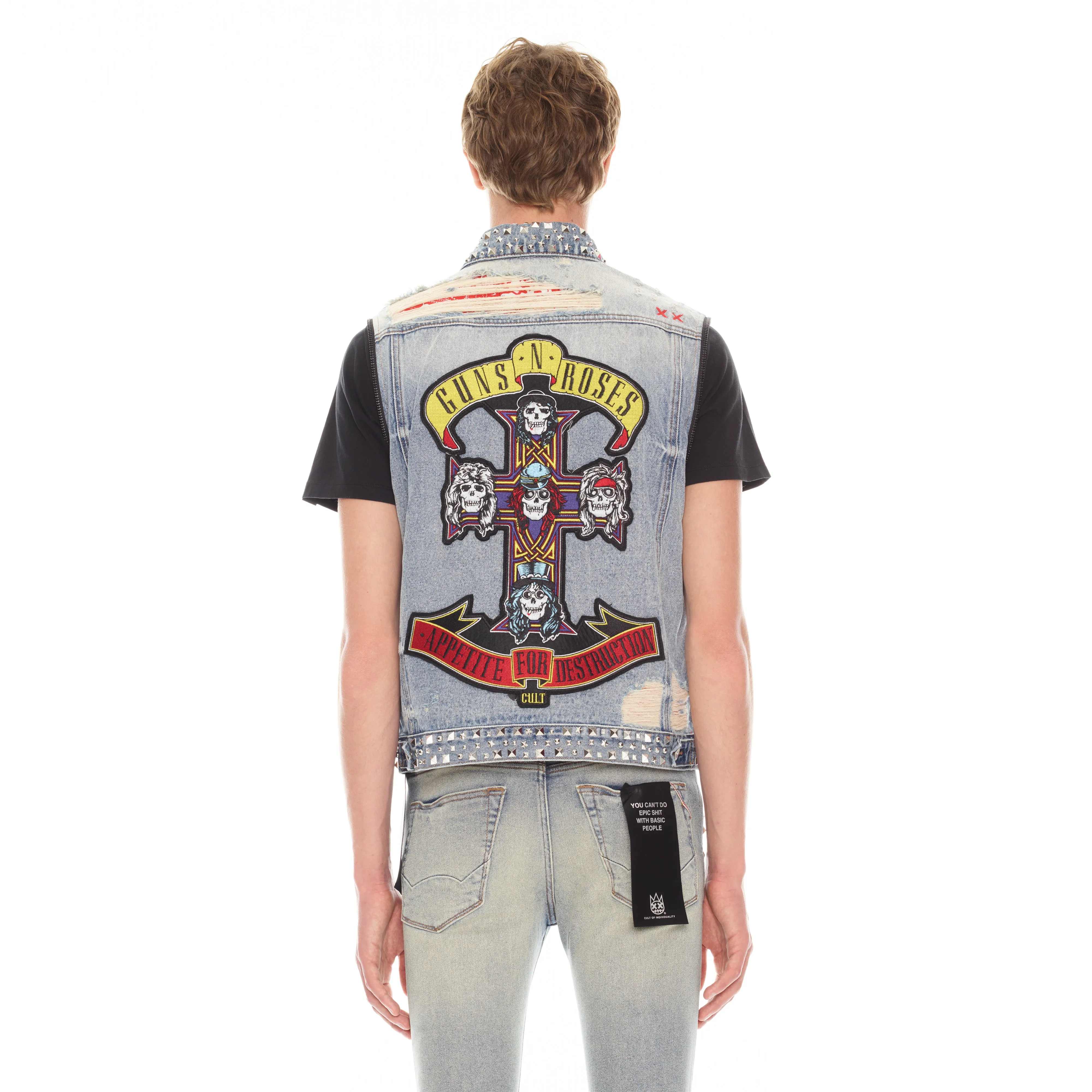 GUNS N' ROSES TYPE II JACKET WITH ZIP OFF SLEEVES IN AXL