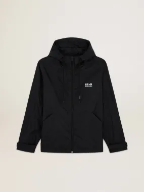 Men's black windbreaker