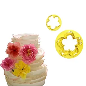 Miki 1201 Cake Decorating Gumpaste Flower Molds Peony Fondant Cutters Set Sugarcraft Modeling Tools Kit for Cake Decoration(4pcs,Yellow)