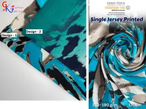 Polyester Single Jersey Knit Printed Fabric