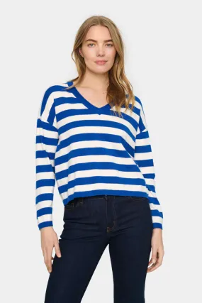 Saint Tropez Fikam V-Kneck Pullover In Surf Blue