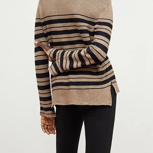 Samara Sweater - Knit Linen :: Oak / Black