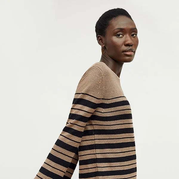 Samara Sweater - Knit Linen :: Oak / Black